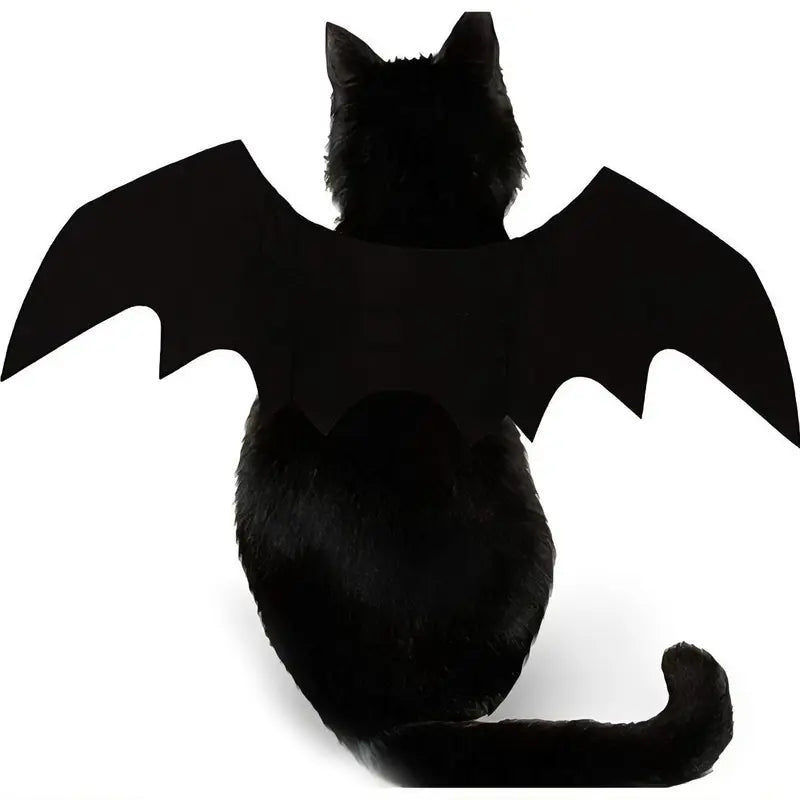 Pet Soft Black Cat Bat Wings Costume for Halloween - Available in Small, Medium, and Large Sizes