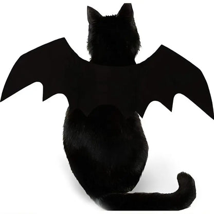 Pet Soft Black Cat Bat Wings Costume for Halloween - Available in Small, Medium, and Large Sizes