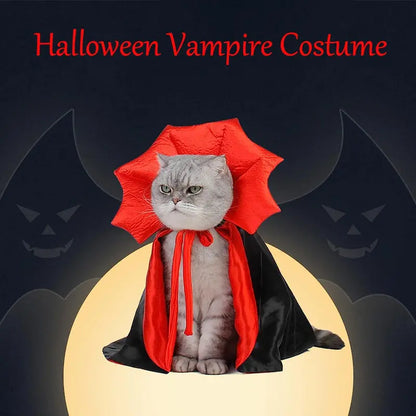 Halloween Pet Vampire Cape, Devil Cloak Costume for Dogs & Cats, Cute Puppy & Kitten Halloween Costume, Pet Cosplay Outfit, Halloween Party Supplies, Photo Props