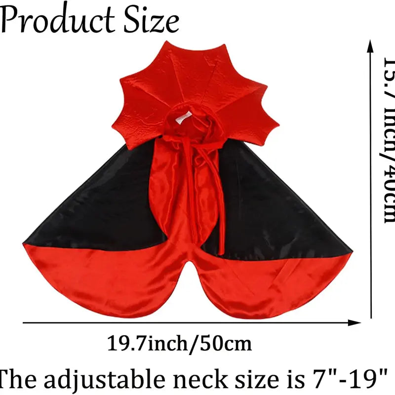 Halloween Pet Vampire Cape, Devil Cloak Costume for Dogs & Cats, Cute Puppy & Kitten Halloween Costume, Pet Cosplay Outfit, Halloween Party Supplies, Photo Props
