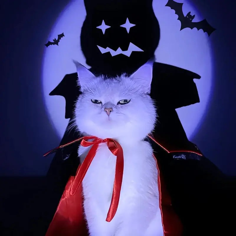 Halloween Pet Vampire Cape, Devil Cloak Costume for Dogs & Cats, Cute Puppy & Kitten Halloween Costume, Pet Cosplay Outfit, Halloween Party Supplies, Photo Props