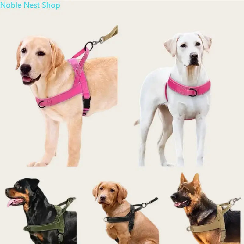 No Pull Dog Harness for German Shepherd, Golden Retriever, Border Collie - Easy-Fit Adjustable, Chafe-Resistant, Safe, Secure, Lightweight Pet Vest Harness for Camping, Daily Stroll, Walking Training Outdoor Supplies