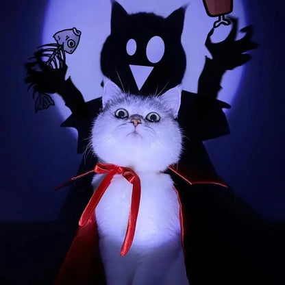 Halloween Pet Vampire Cape, Devil Cloak Costume for Dogs & Cats, Cute Puppy & Kitten Halloween Costume, Pet Cosplay Outfit, Halloween Party Supplies, Photo Props